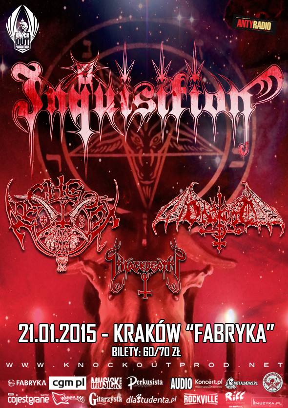 Fotorelacja z Inquisition, Archgoat, Ondskapt i Blackdeath; Kraków, Klub Fabryka, 21.01.2015